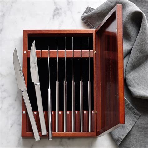 wüsthof stainless steel 8 piece steak knife box|williams sonoma wusthof steak knives.